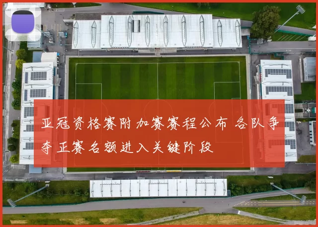 亚冠资格赛附加赛赛程公布 各队争夺正赛名额进入关键阶段